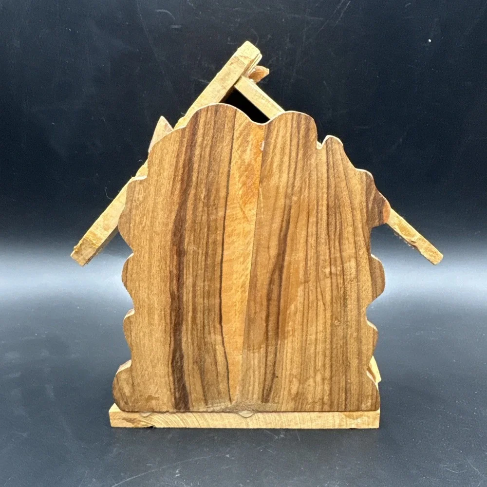 Wooden Nativity Figurine Statue Hand Carved Olive Wood Christmas‎ Decoration